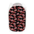 Japanese Cluster Amaryllis Pattern Print Mesh Laundry Hamper