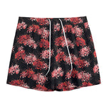 Japanese Cluster Amaryllis Pattern Print Mesh Shorts