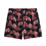 Japanese Cluster Amaryllis Pattern Print Mesh Shorts