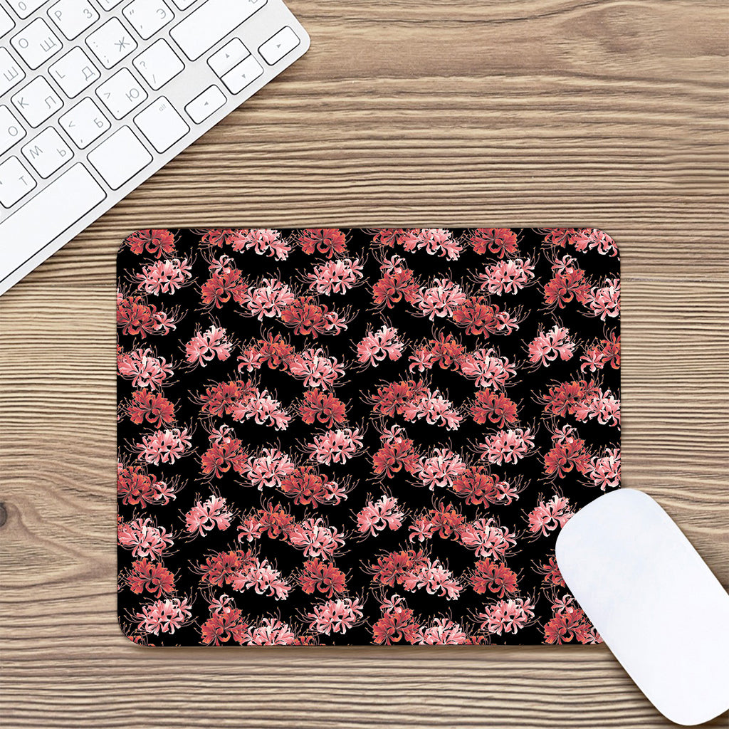 Japanese Cluster Amaryllis Pattern Print Mouse Pad
