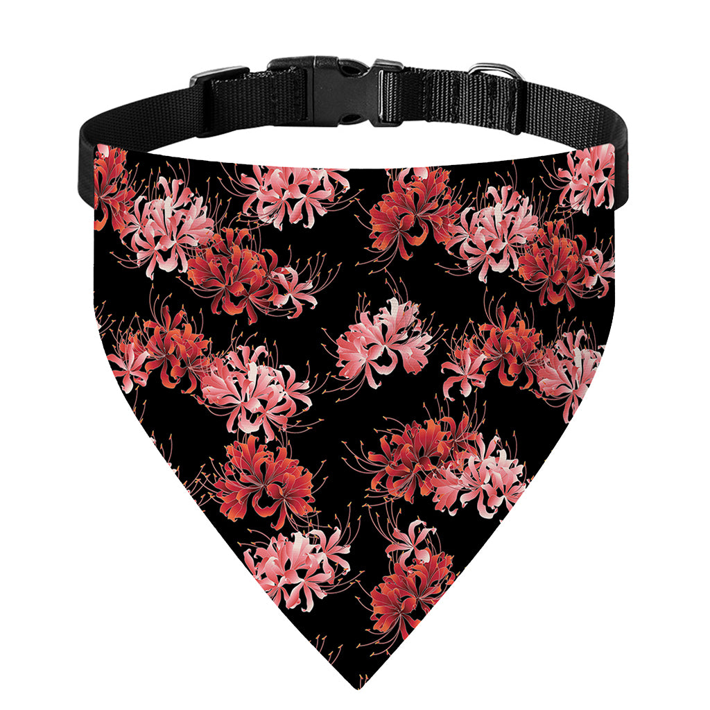 Japanese Cluster Amaryllis Pattern Print Over The Collar Dog Bandana