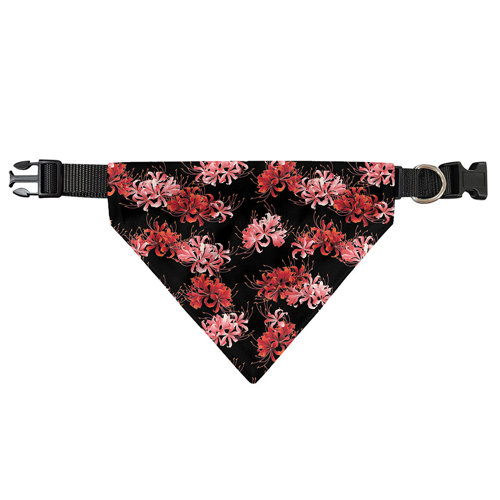Japanese Cluster Amaryllis Pattern Print Over The Collar Dog Bandana