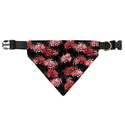 Japanese Cluster Amaryllis Pattern Print Over The Collar Dog Bandana