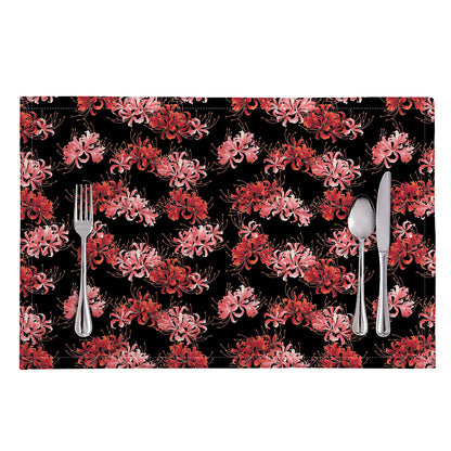 Japanese Cluster Amaryllis Pattern Print Placemat