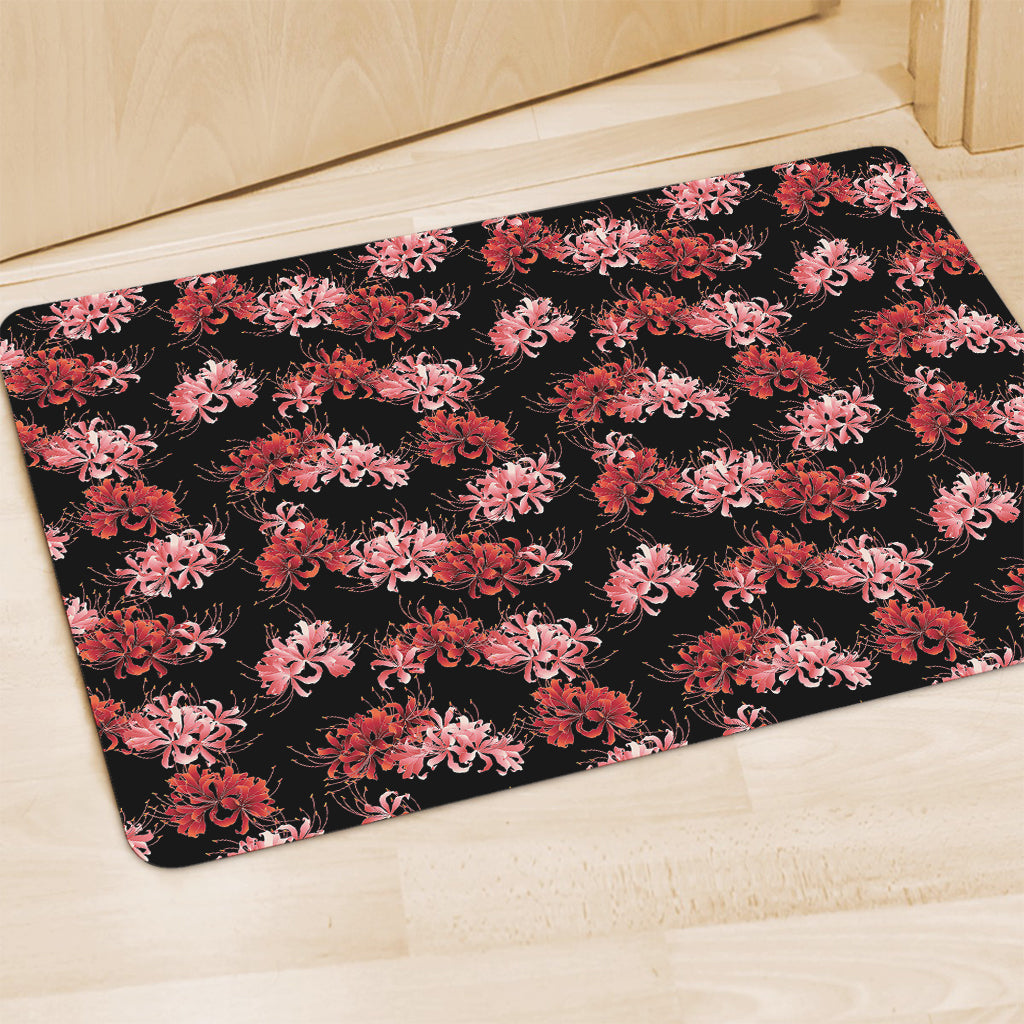 Japanese Cluster Amaryllis Pattern Print Polyester Doormat