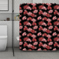 Japanese Cluster Amaryllis Pattern Print Polyester Shower Curtain