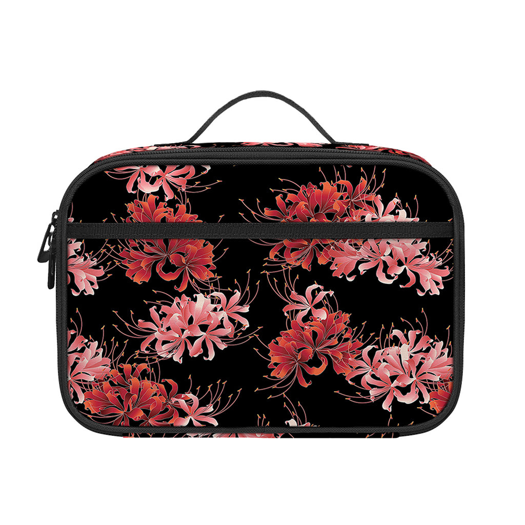 Japanese Cluster Amaryllis Pattern Print Portable Lunch Bag