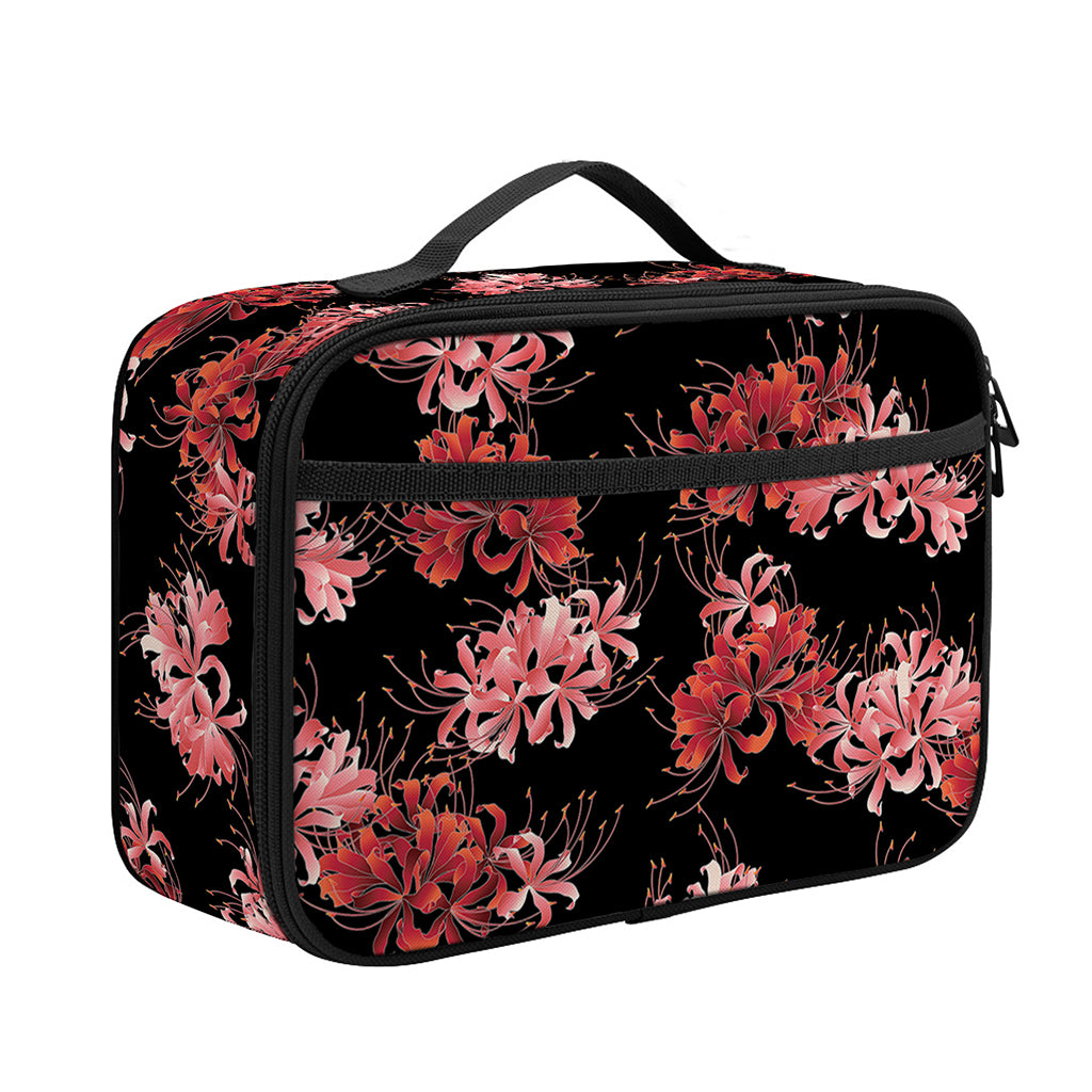 Japanese Cluster Amaryllis Pattern Print Portable Lunch Bag