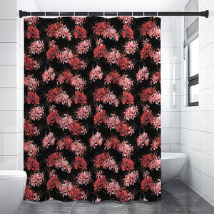 Japanese Cluster Amaryllis Pattern Print Premium Shower Curtain