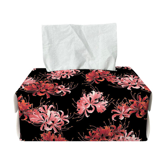 Japanese Cluster Amaryllis Pattern Print Rectangle Tissue Box Cover