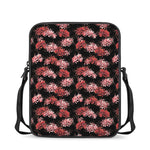 Japanese Cluster Amaryllis Pattern Print Rectangular Crossbody Bag