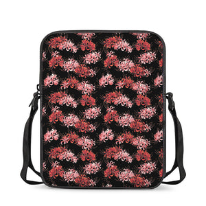 Japanese Cluster Amaryllis Pattern Print Rectangular Crossbody Bag