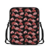 Japanese Cluster Amaryllis Pattern Print Rectangular Crossbody Bag