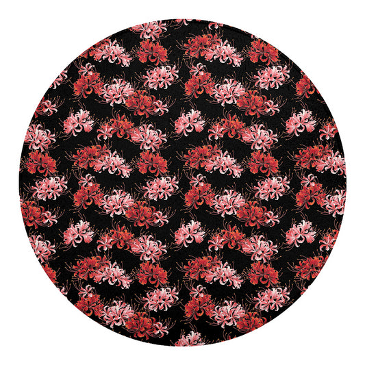 Japanese Cluster Amaryllis Pattern Print Round Blanket