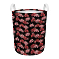 Japanese Cluster Amaryllis Pattern Print Round Laundry Basket
