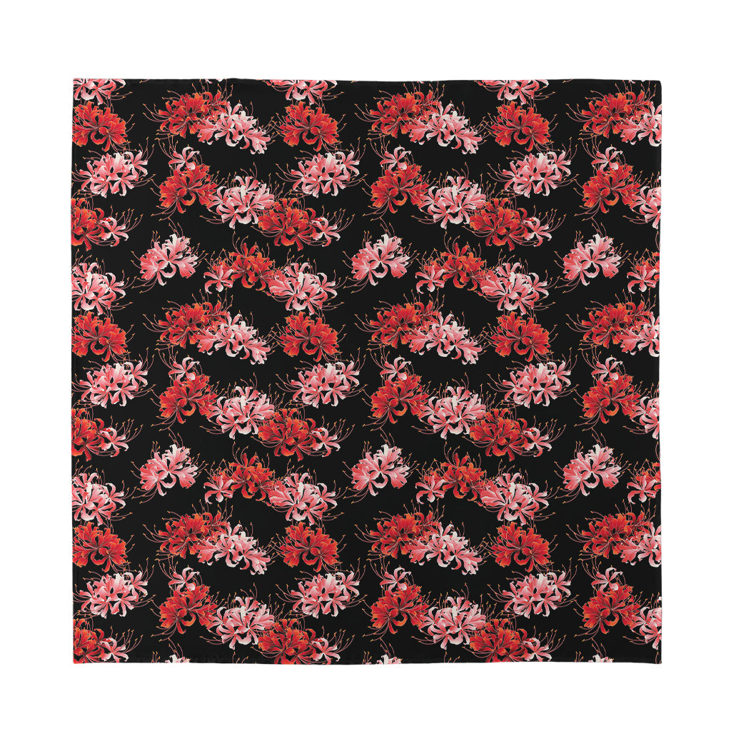 Japanese Cluster Amaryllis Pattern Print Silk Bandana