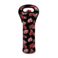 Japanese Cluster Amaryllis Pattern Print Single Neoprene Wine Tote