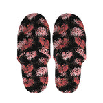 Japanese Cluster Amaryllis Pattern Print Slippers