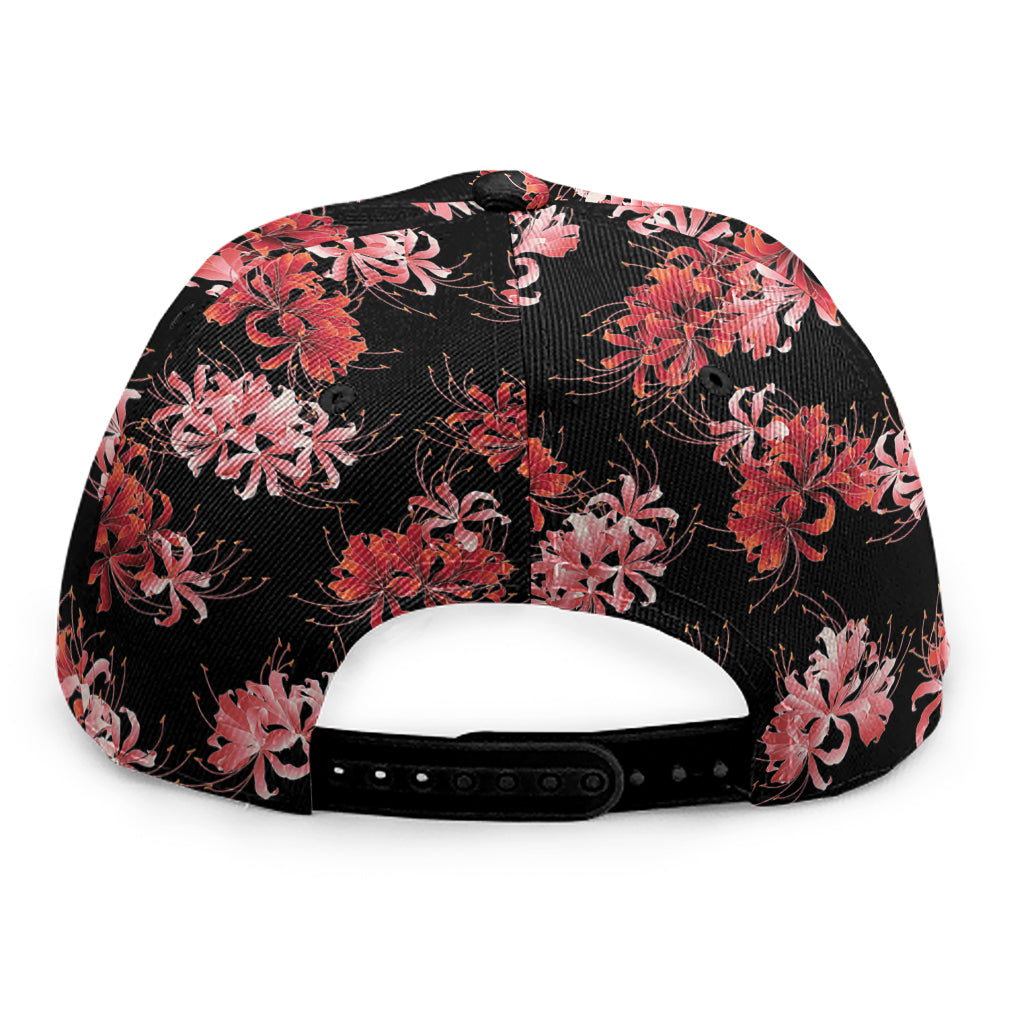 Japanese Cluster Amaryllis Pattern Print Snapback Cap