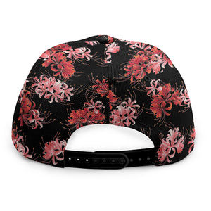 Japanese Cluster Amaryllis Pattern Print Snapback Cap