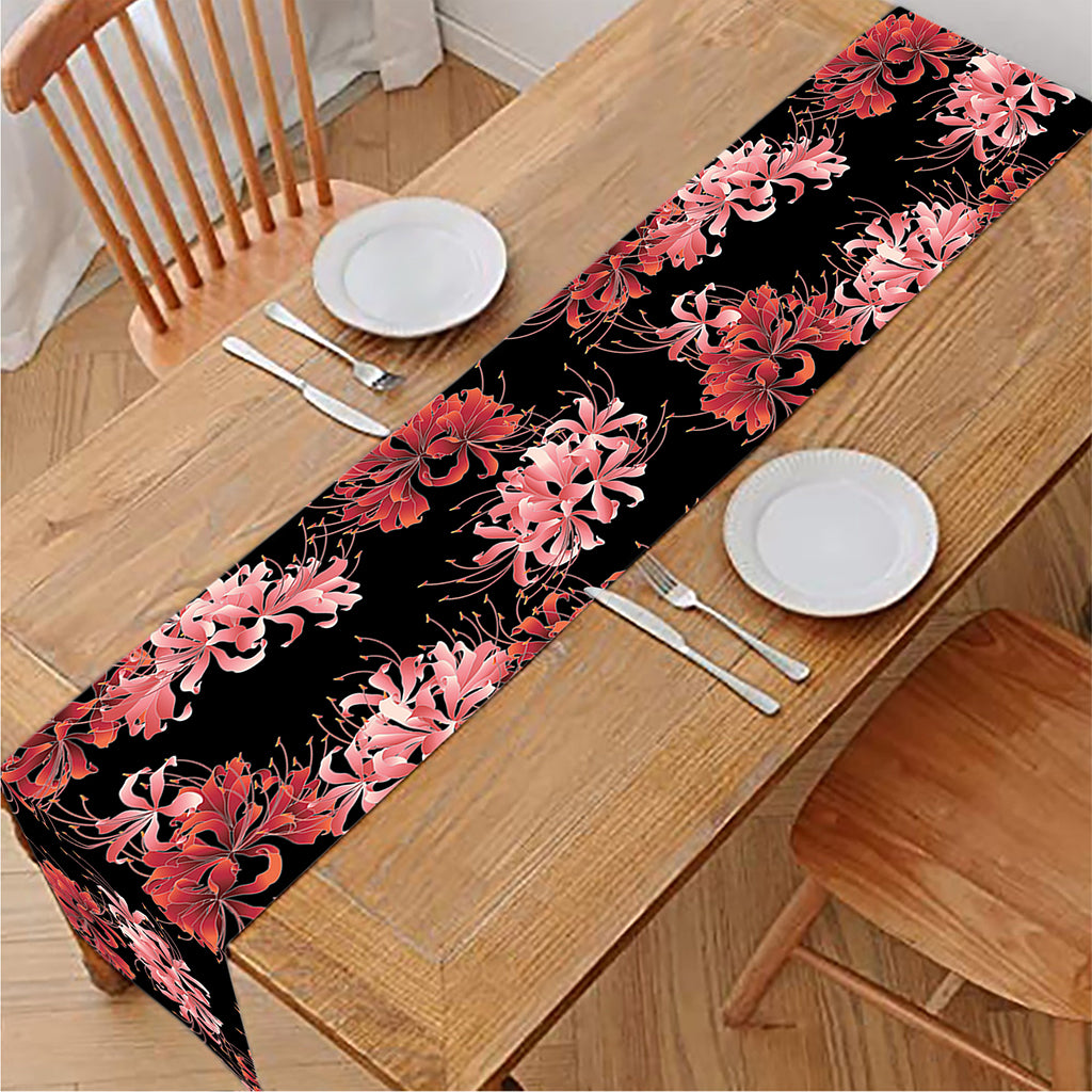 Japanese Cluster Amaryllis Pattern Print Table Runner