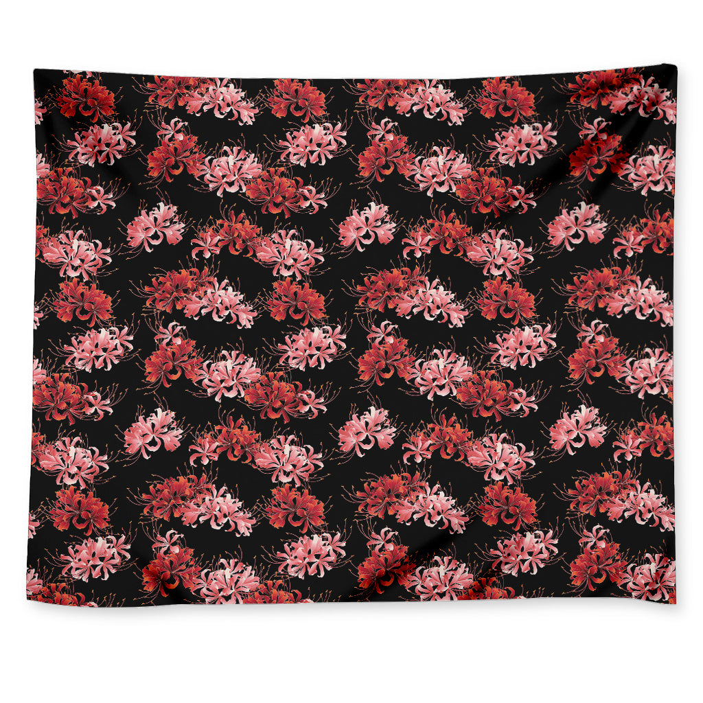 Japanese Cluster Amaryllis Pattern Print Tapestry