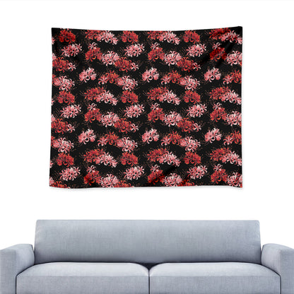 Japanese Cluster Amaryllis Pattern Print Tapestry