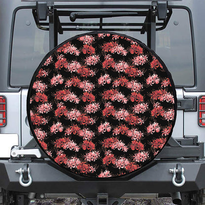 Japanese Cluster Amaryllis Pattern Print Tire Cover