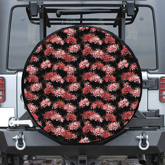 Japanese Cluster Amaryllis Pattern Print Tire Cover