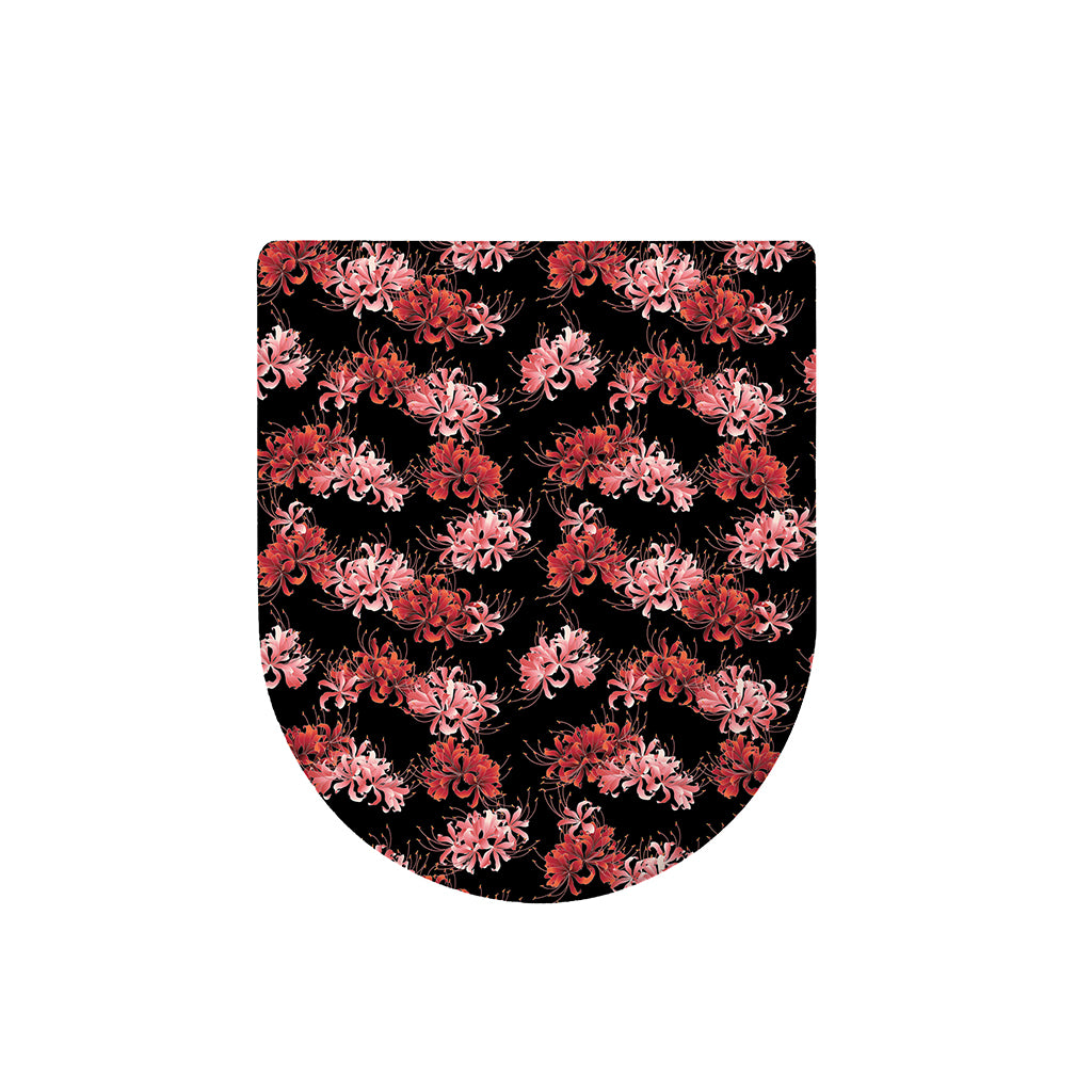 Japanese Cluster Amaryllis Pattern Print Toilet Lid Cover
