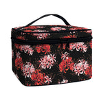 Japanese Cluster Amaryllis Pattern Print Travel Makeup Bag