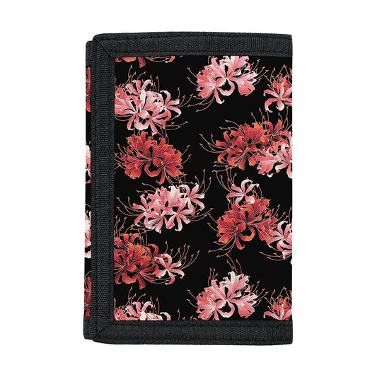 Japanese Cluster Amaryllis Pattern Print Trifold Wallet