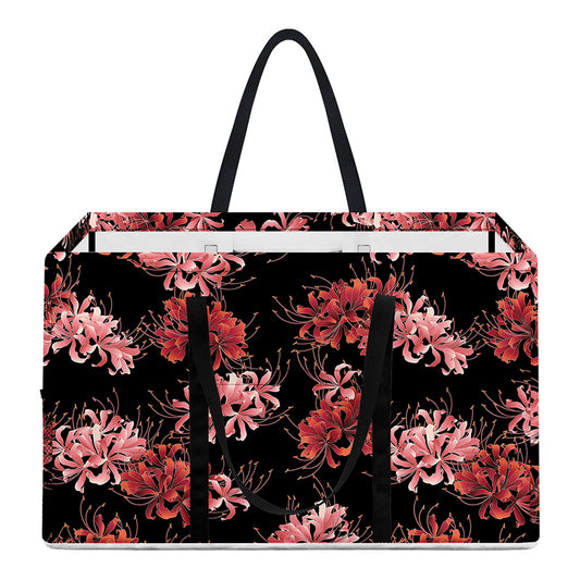 Japanese Cluster Amaryllis Pattern Print Utility Tote Bag
