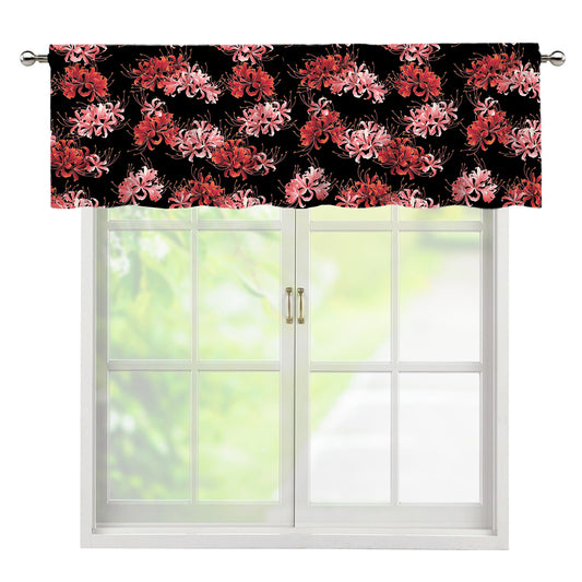 Japanese Cluster Amaryllis Pattern Print Window Valance