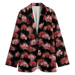 Japanese Cluster Amaryllis Pattern Print Women's Blazer