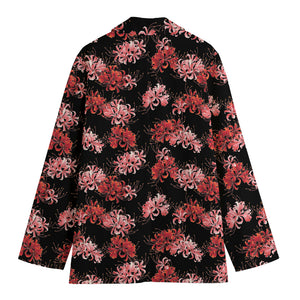 Japanese Cluster Amaryllis Pattern Print Women's Blazer