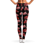 Japanese Cluster Amaryllis Pattern Print Women's Leggings