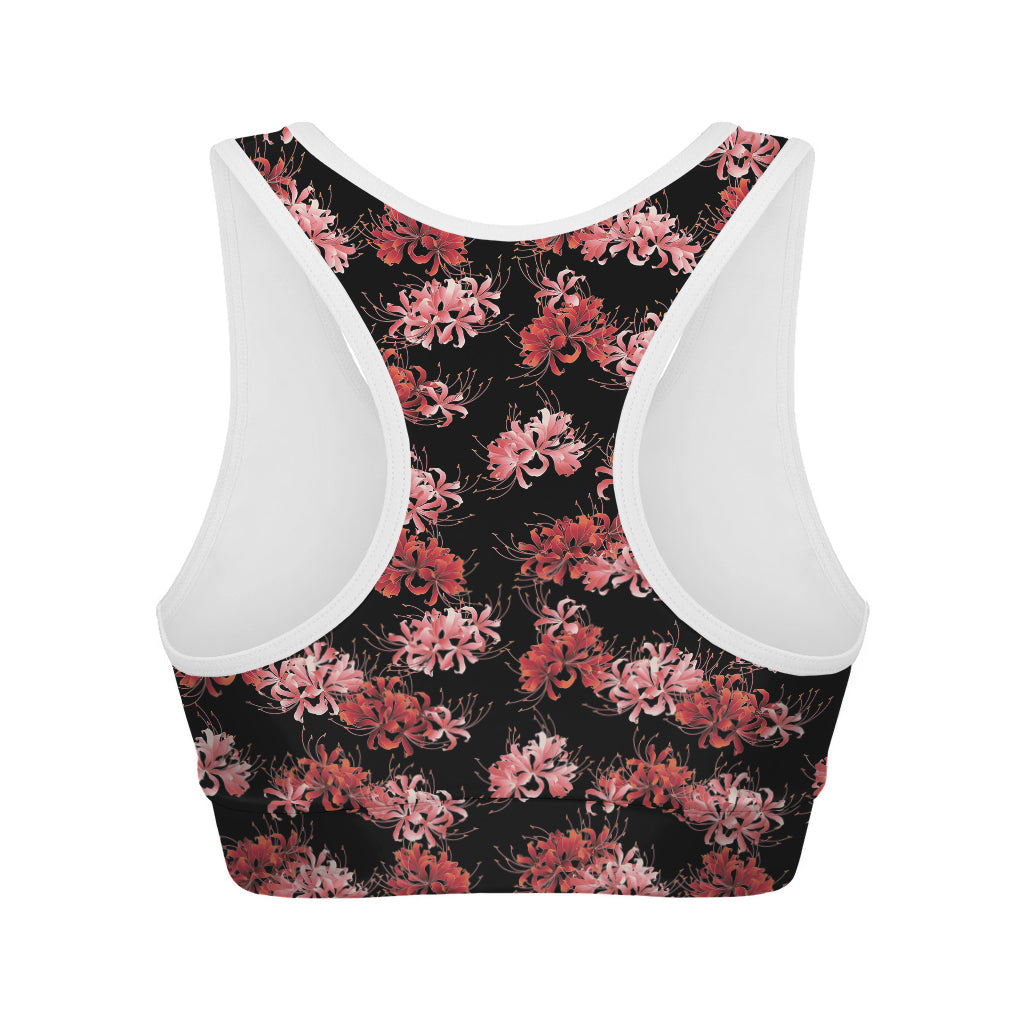 Japanese Cluster Amaryllis Pattern Print Women's Sports Bra