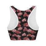 Japanese Cluster Amaryllis Pattern Print Women's Sports Bra