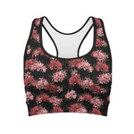Japanese Cluster Amaryllis Pattern Print Women's Sports Bra