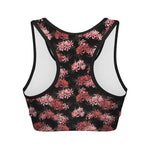 Japanese Cluster Amaryllis Pattern Print Women's Sports Bra