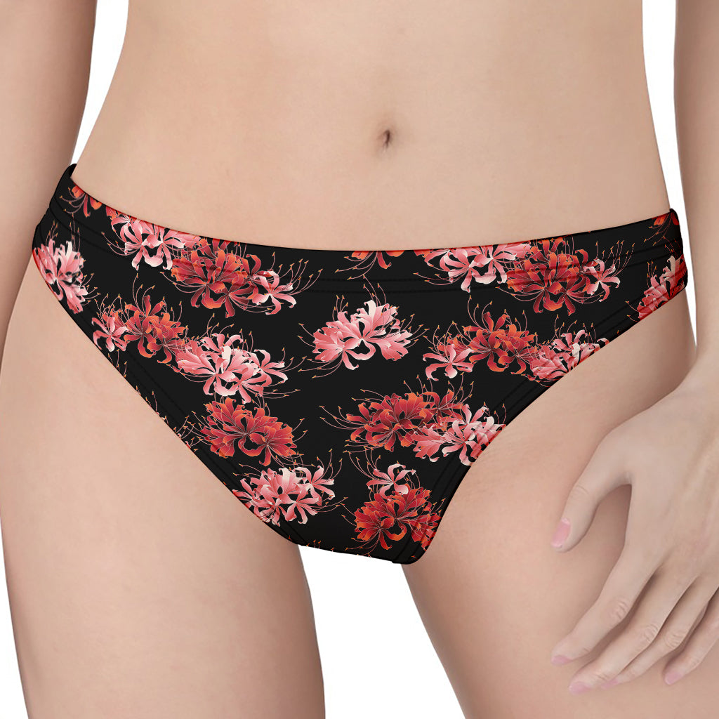 Japanese Cluster Amaryllis Pattern Print Women's Thong