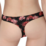 Japanese Cluster Amaryllis Pattern Print Women's Thong