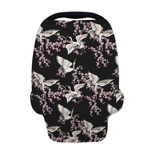 Japanese Crane Bird Pattern Print Baby Seat Cover