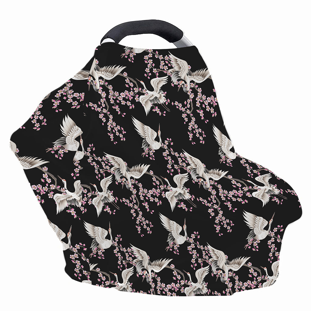Japanese Crane Bird Pattern Print Baby Seat Cover