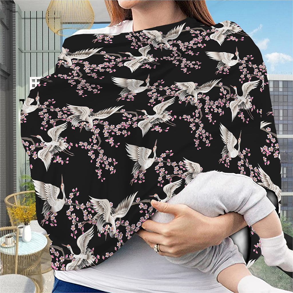 Japanese Crane Bird Pattern Print Baby Seat Cover