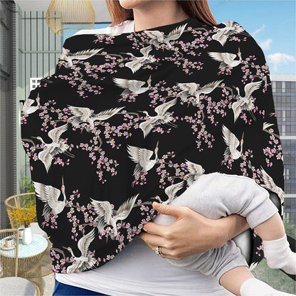 Japanese Crane Bird Pattern Print Baby Seat Cover