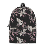 Japanese Crane Bird Pattern Print Backpack