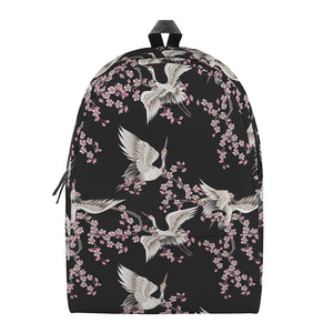 Japanese Crane Bird Pattern Print Backpack