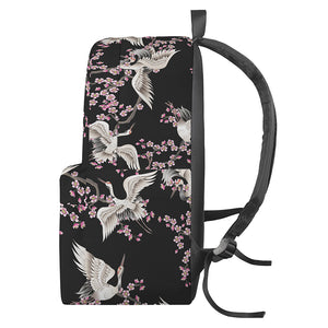 Japanese Crane Bird Pattern Print Backpack